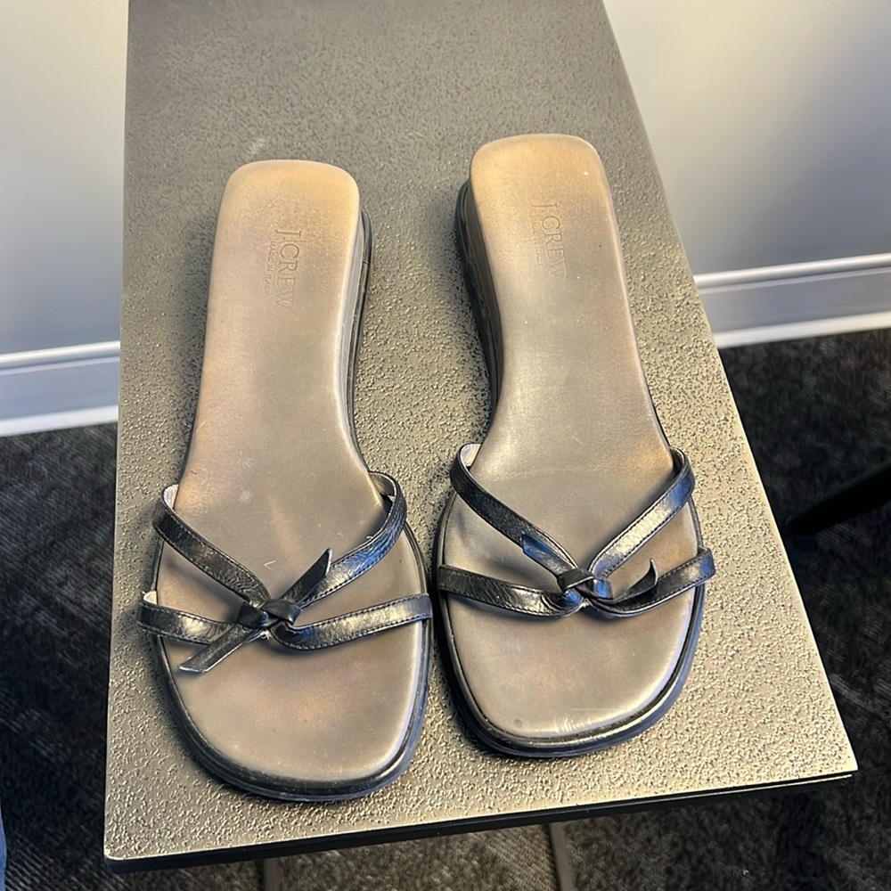 J Crew black slides